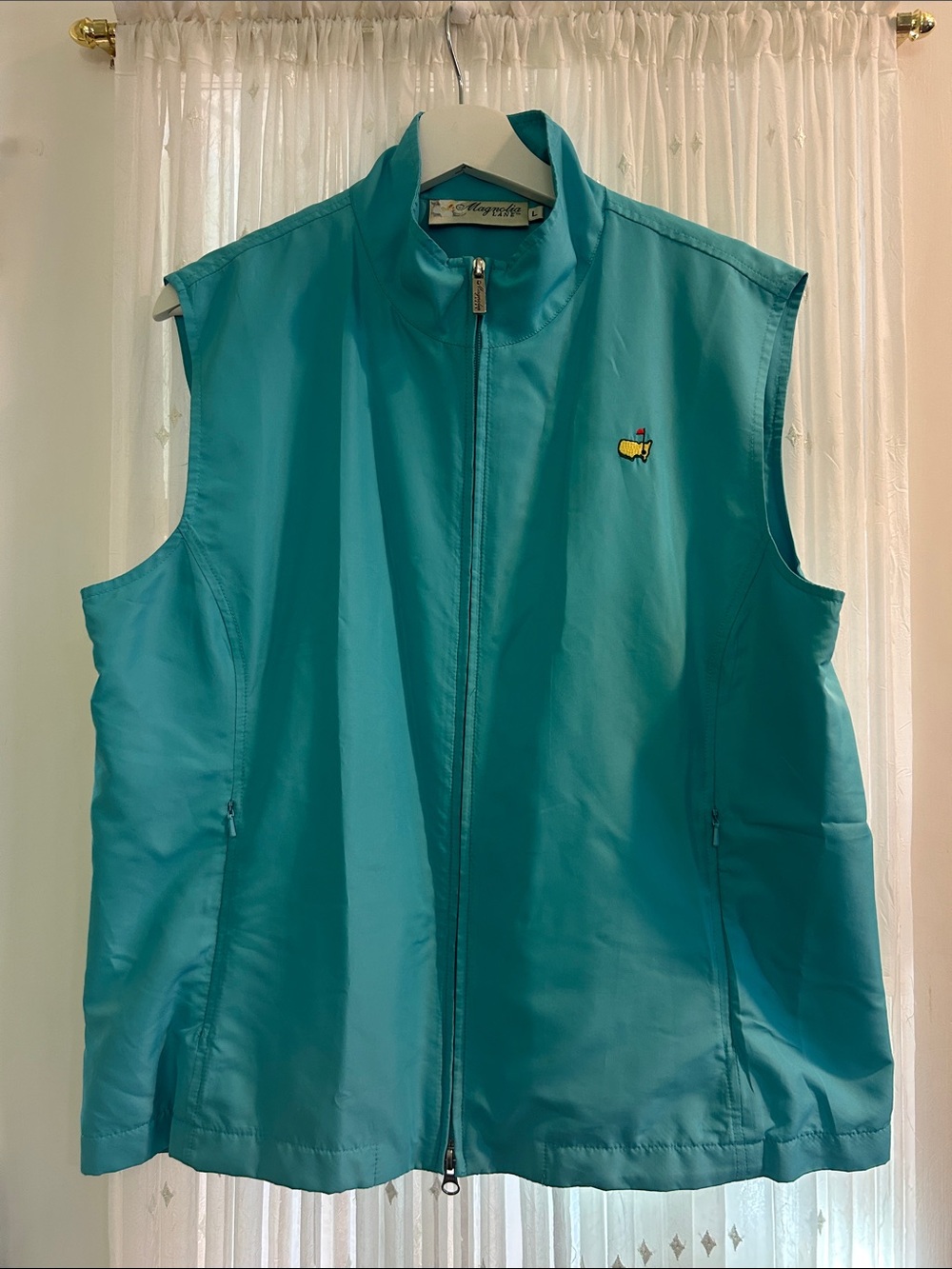 Sleeveless Masters Golf Vest in Teal with Full Zip - Lady Augusta